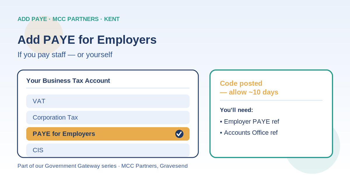 How to Add CIS to Your Government Gateway: A Guide for Kent Contractors